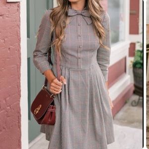 Gal Meets Glam Plaid Bow Dress